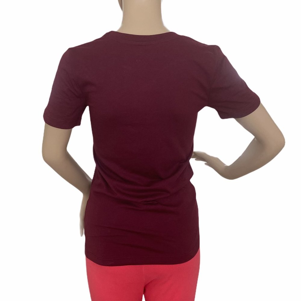 VANS Women’s T-Shirt Plain Burgundy VN000R6FAGJ - Picture 3 of 5